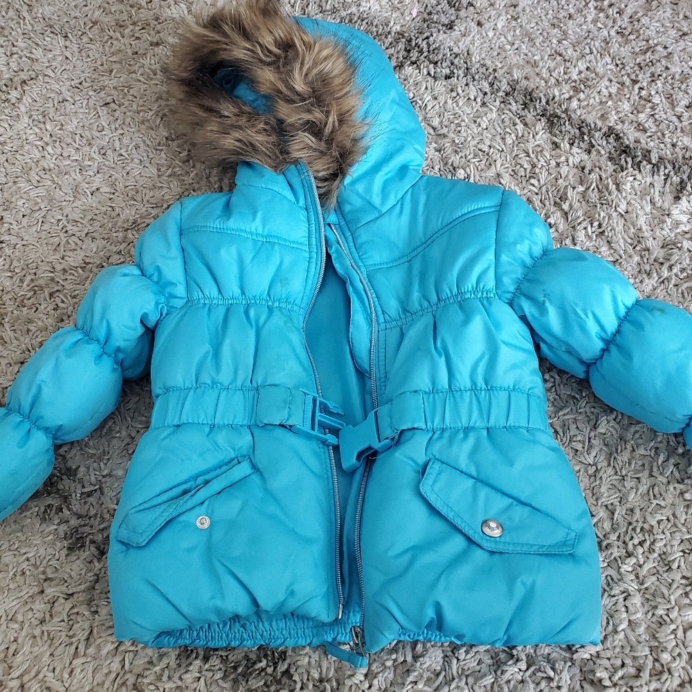 Fur hooded puffer jacket